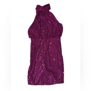 Sequin sleeveless purple Party Dress Kimcine Curve Large New wedding season
